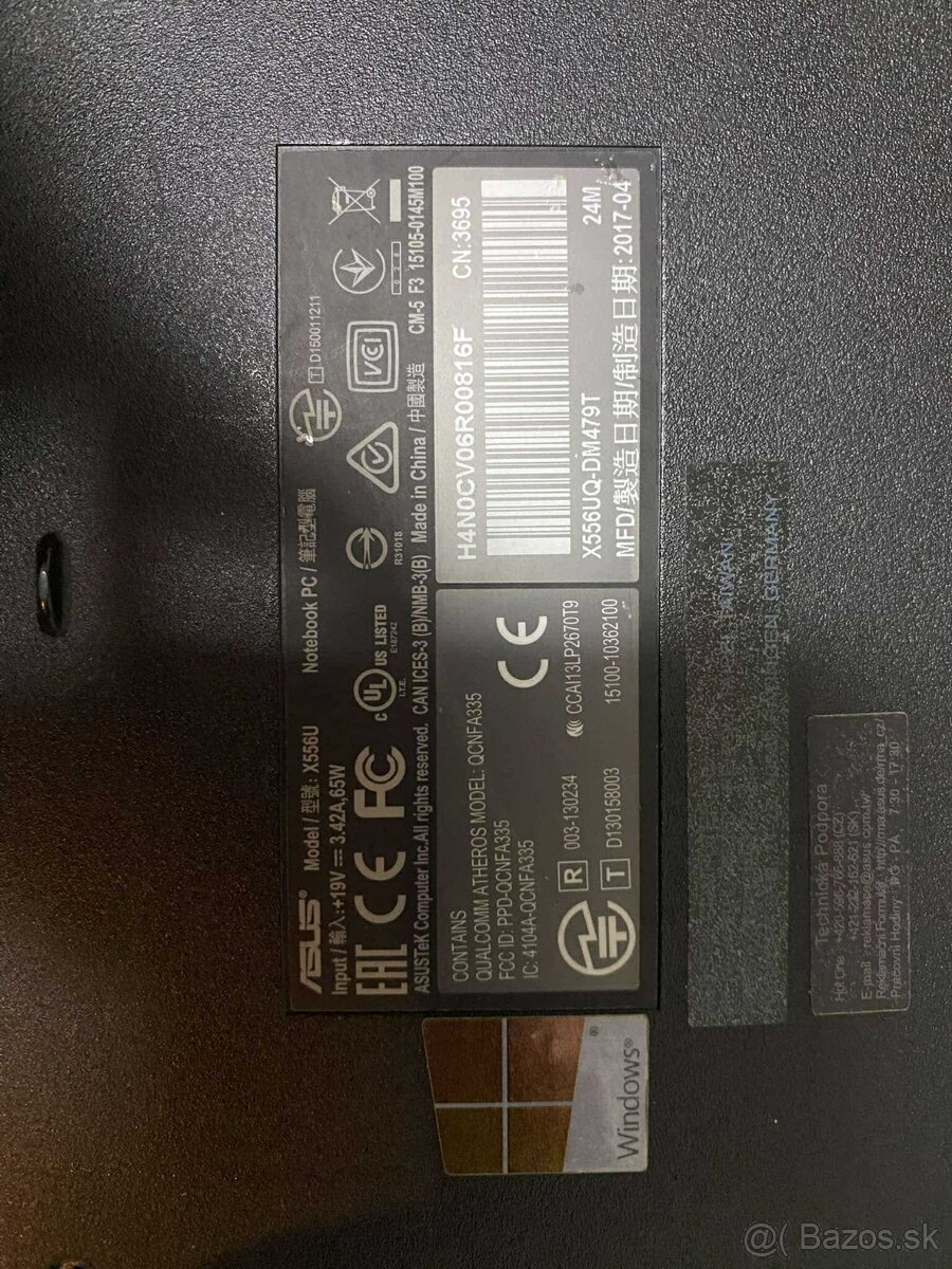 Predám funkční notebook asus x556uq dm479t i5 7 gen 8 gb ram - 8