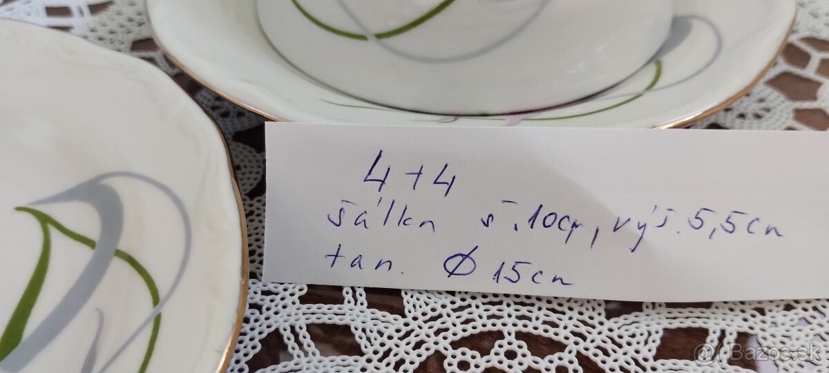 Porcelánové šálky s podšálkami sada 10 ks - 8