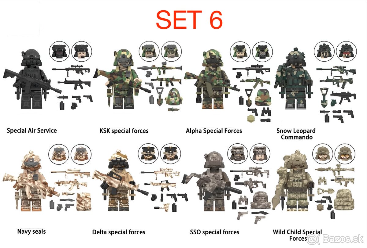 Rôzne sety vojakov 1 + doplnky - typ lego - 8