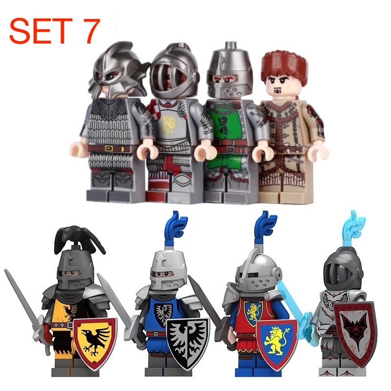 Figúrky Rytieri 1 (8ks) - typ lego, nové, nehrané - 8