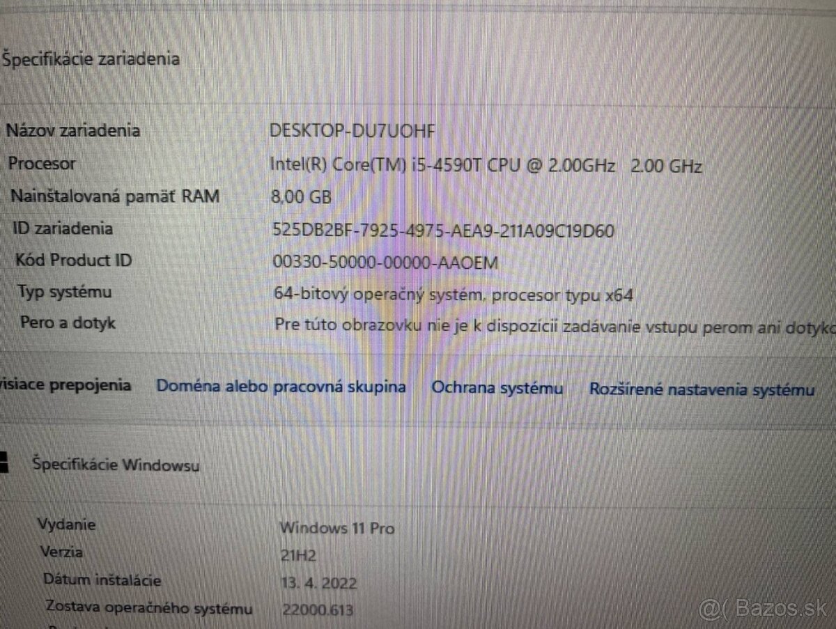 Mini počítač Dell.Intel i5-4590T 4x2,00GHz.8gb ram.250g SSD - 8