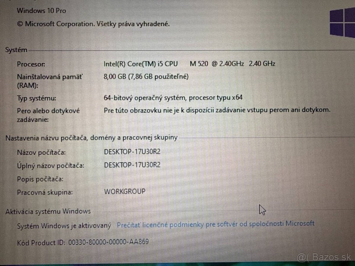 Notebook Lenovo ThinkPad T510 i5 / 8GB RAM / 240GB SSD - 8