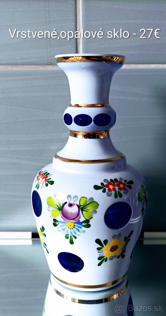 Retro sklo - vázy, košíky, misa - 8