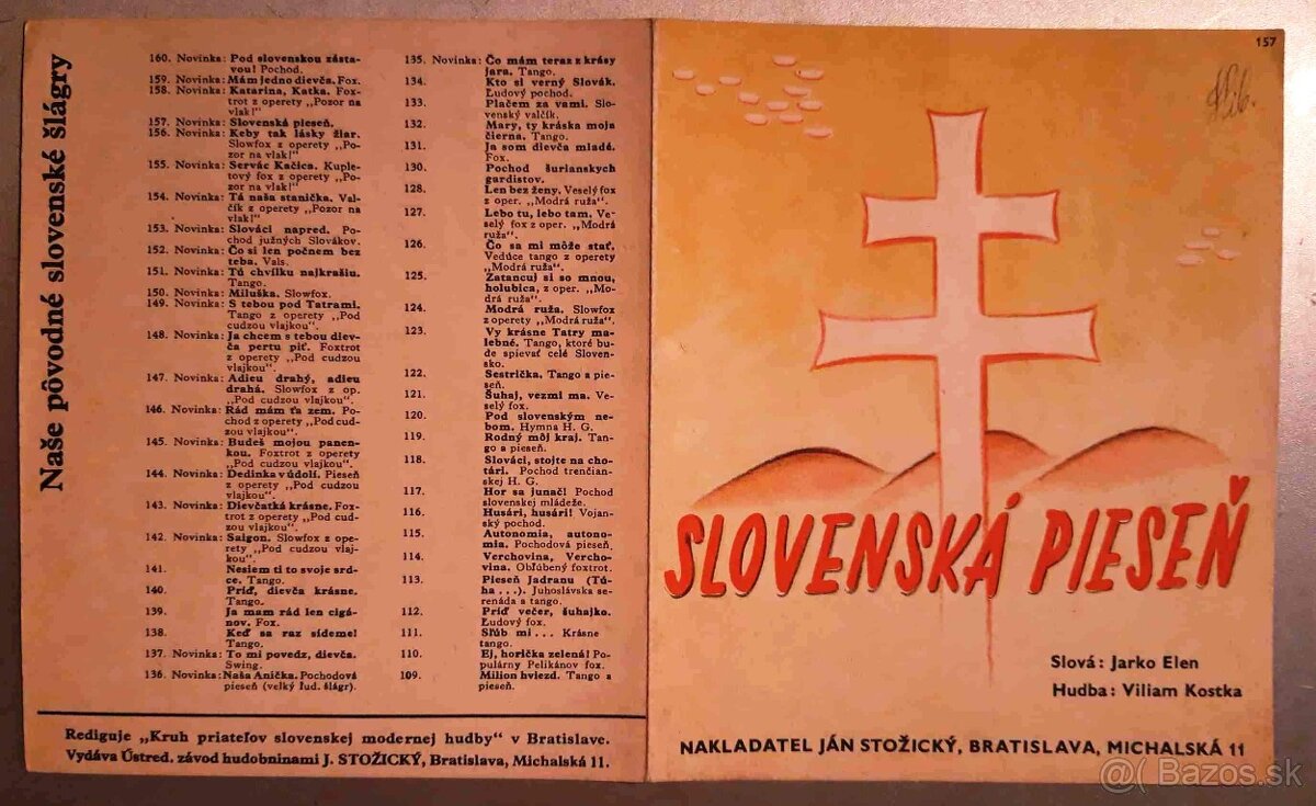 Slovenský štat- predám dobove noty-piesne,rozne..Pochody HG, - 8