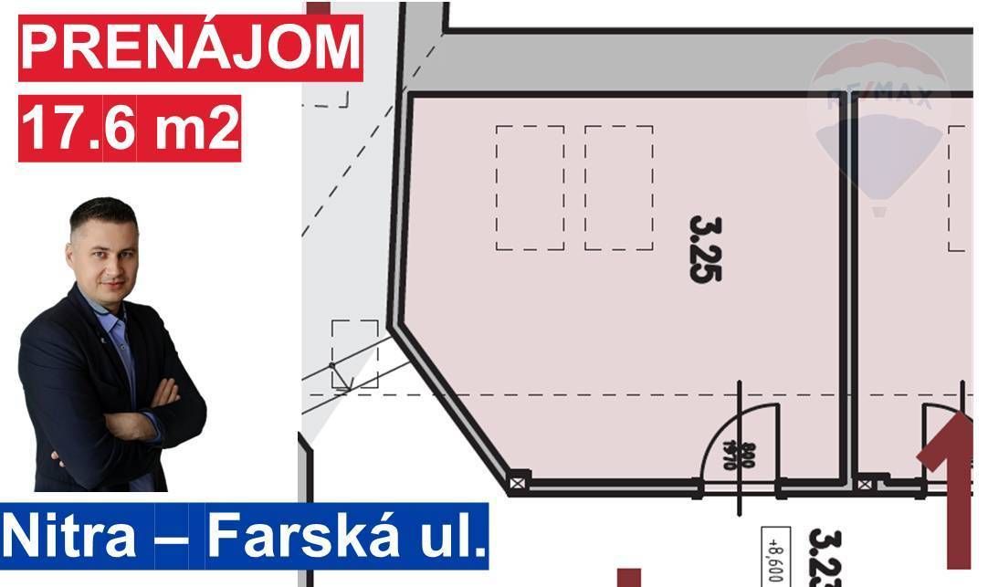 Kancelária na prenájom 17.6 m2, Farská 10, Nitra - 8
