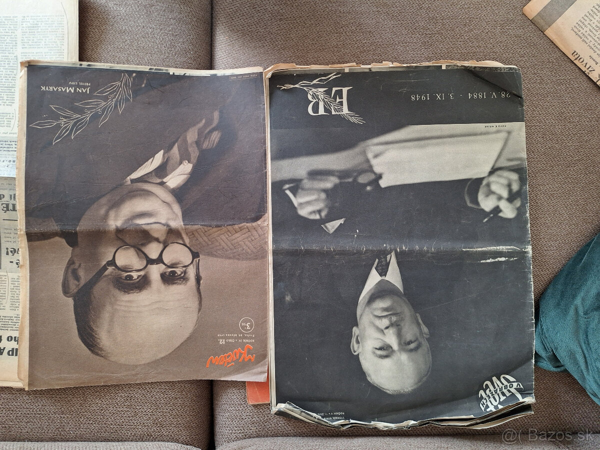 Tlačoviny, noviny rok 1937 Masarik prezident - 8