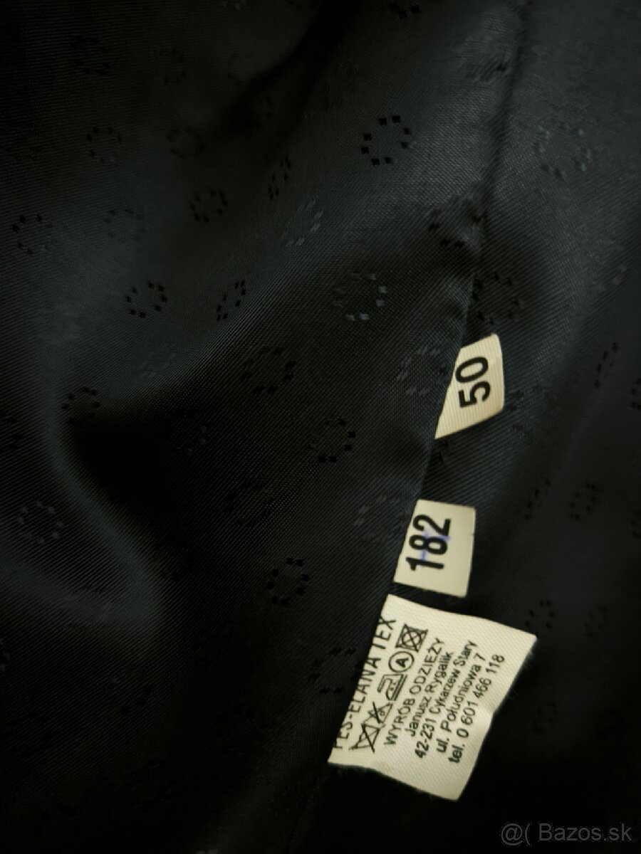 Pánsky čierny oblek č.50 + kabát - 8