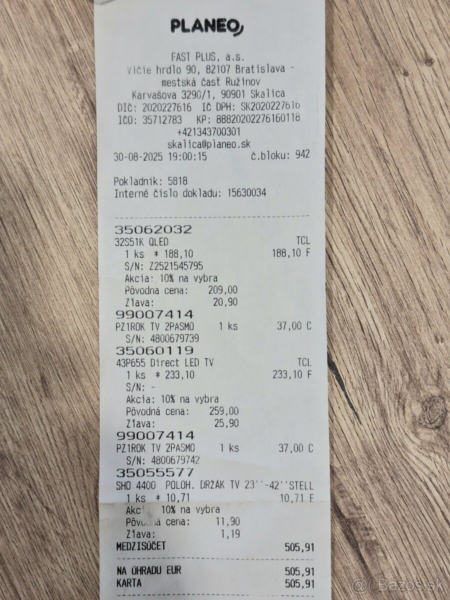 TCL 32S51K, záruka do 8/2027 - 8