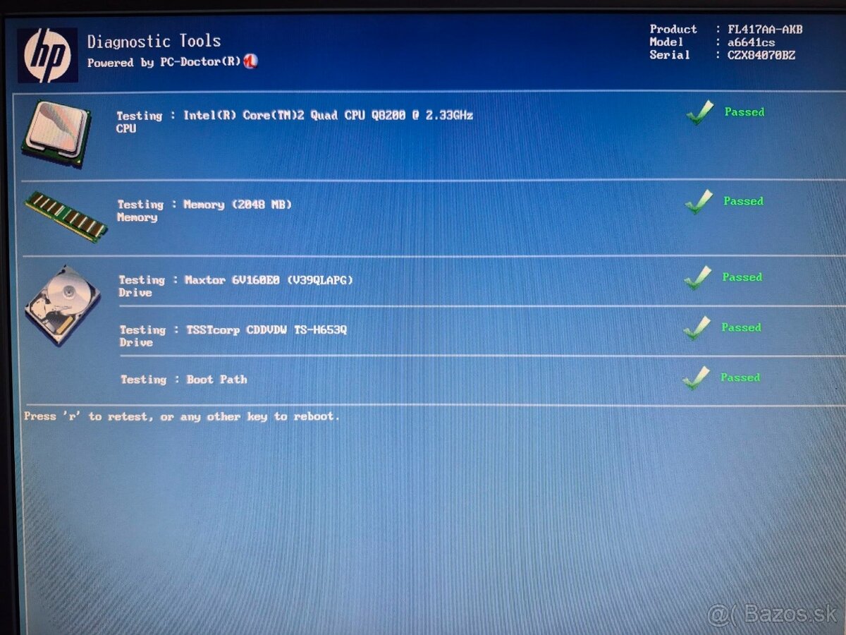 PC HP C2D Q8200 4x2.33GHz - 8