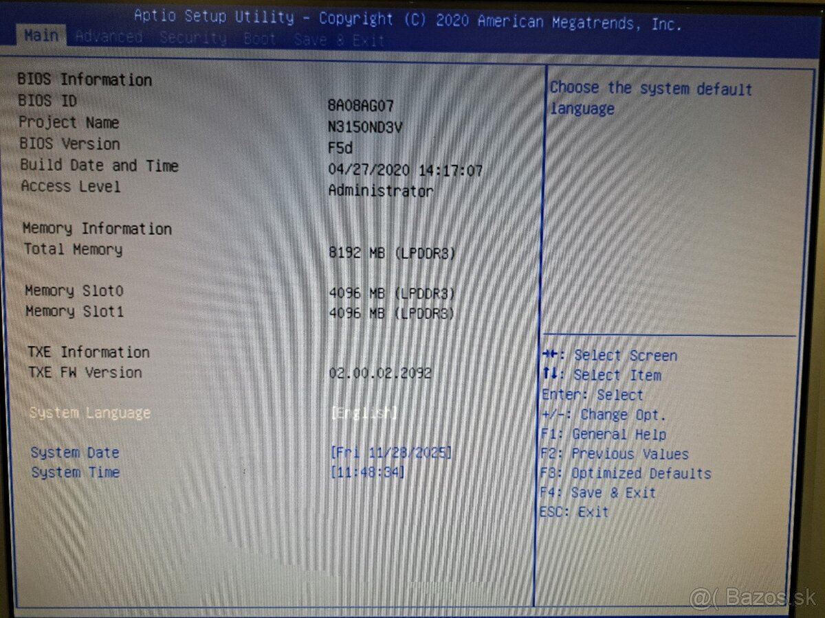 GA-N3150N-D3V Mini ITX 4jadro+grafika+8GB - 8