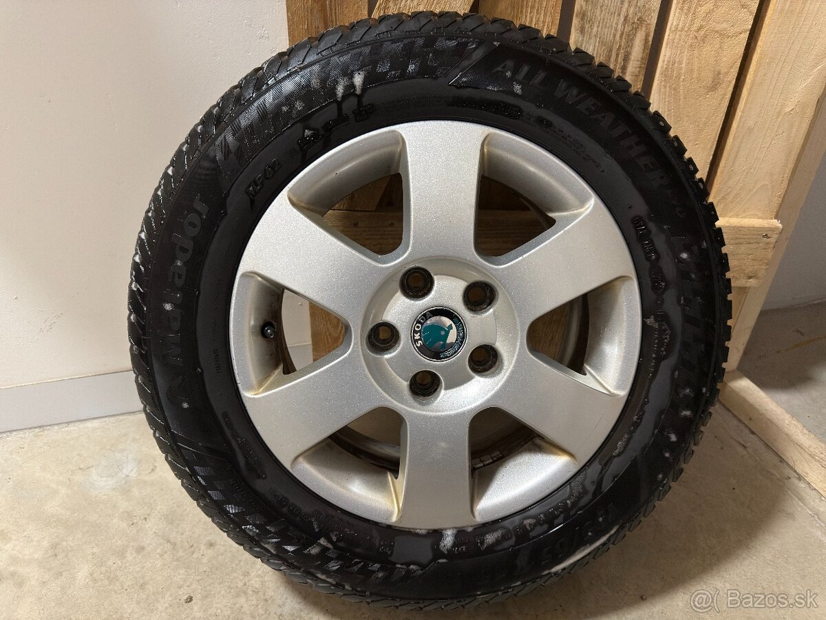 Disky Škoda + celoročné pneu 195/65 R15 - 8