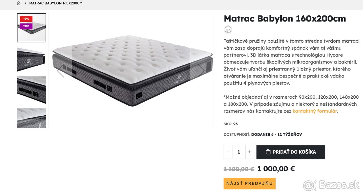 Pruzinovy matrac Babylon 160x200 - 8