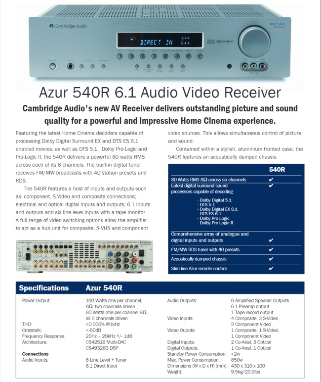 Cambridge Audio 540r 6.1 - 8