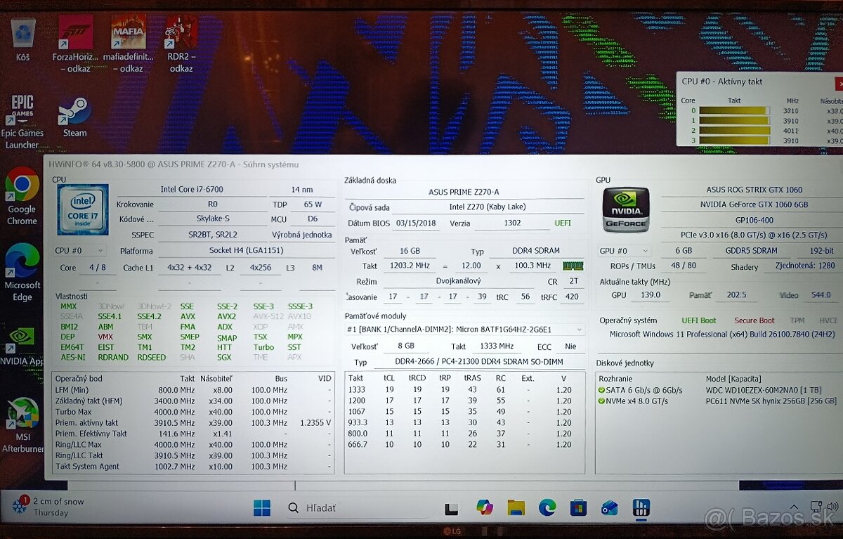 ❄️Herný retro PC Intel i7 6700 + GTX 1060 ❄️ - 8
