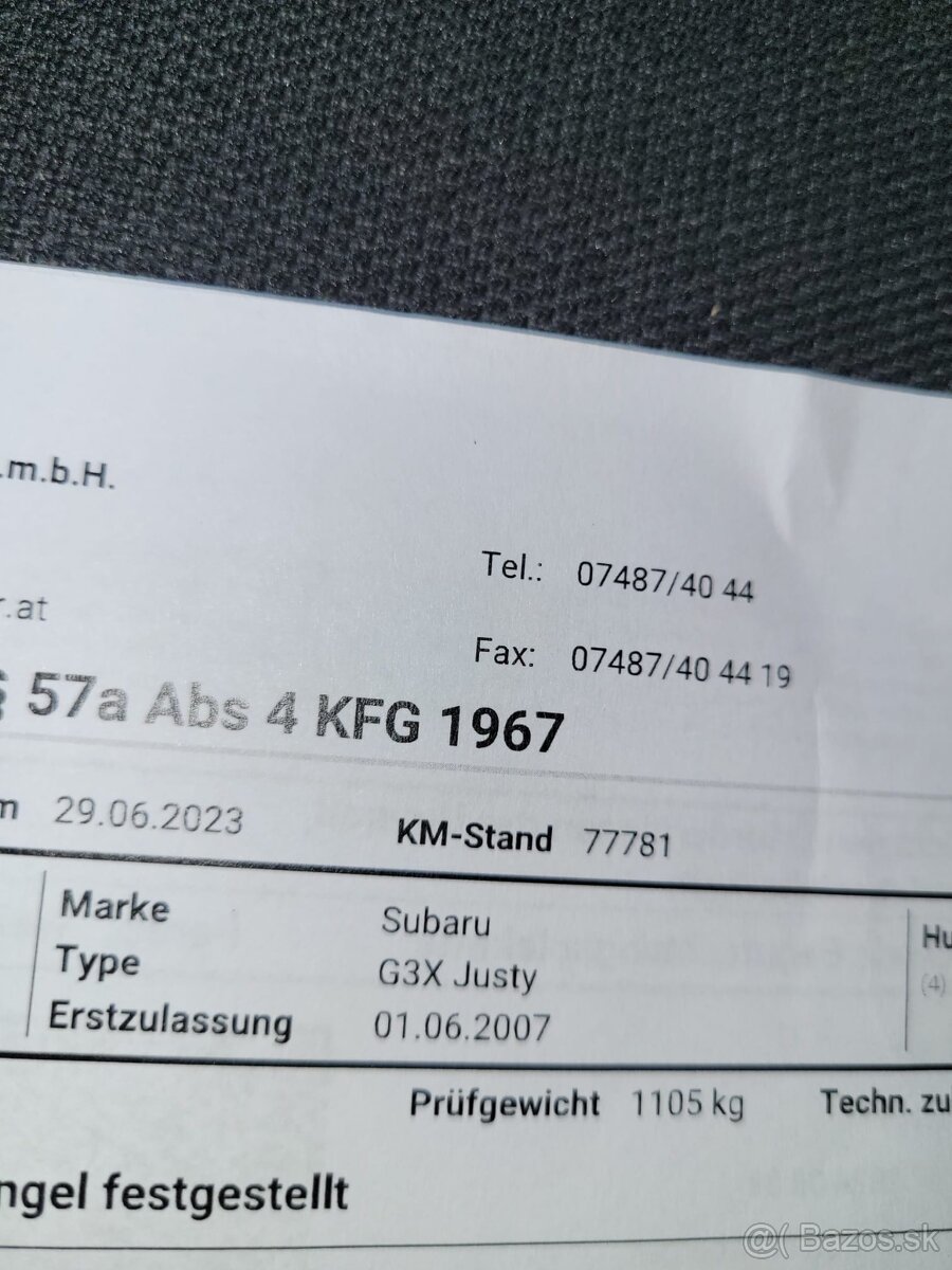 Predám Subaru Justy G3X.  4x4 - 8