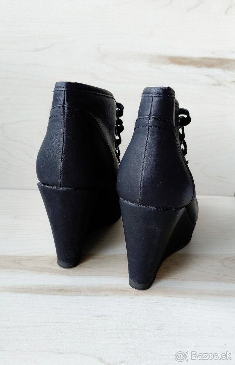 Kotníkové čižmy jarné/jesenné plný opätok - 8