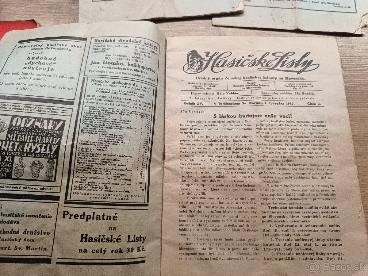 6x Hasičské listy 1936,1937,1940 - 8