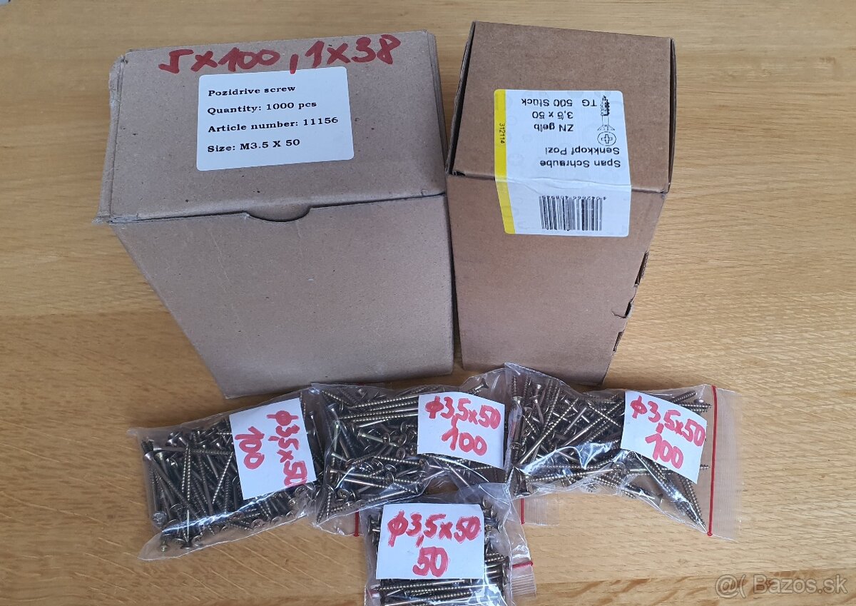 Konfirmáty, spojovačky, podpery, skrutky do dreva. - 8