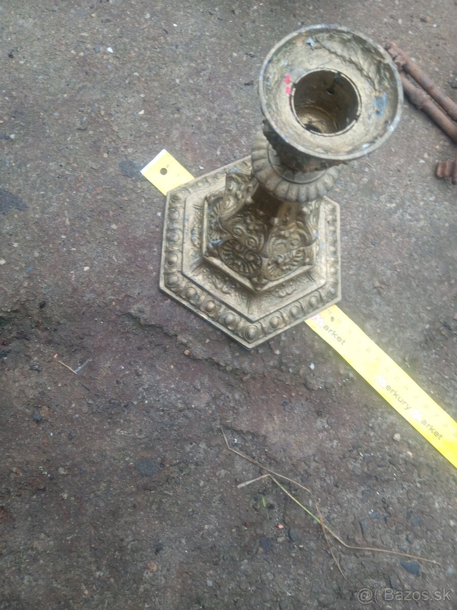 Mosadz.svietnik držiak košík - 8