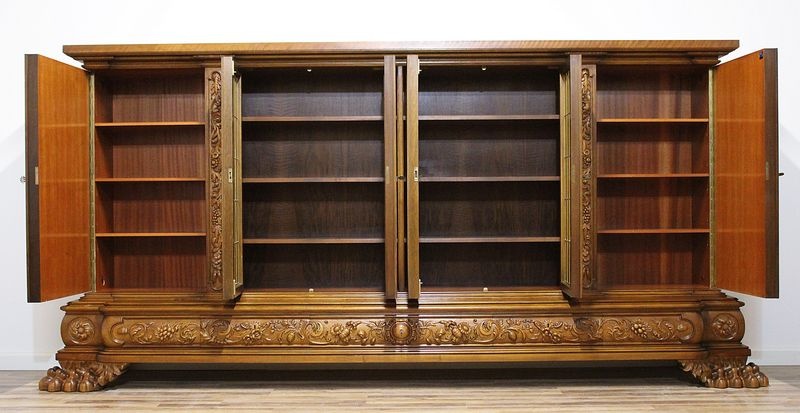 Starožitná neorenesanční knihovna na lvích tlapách - 8