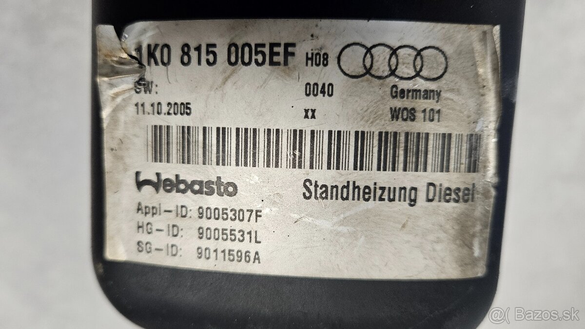 Prídavné kúrenie Webasto 1KO 815 005EF - 8