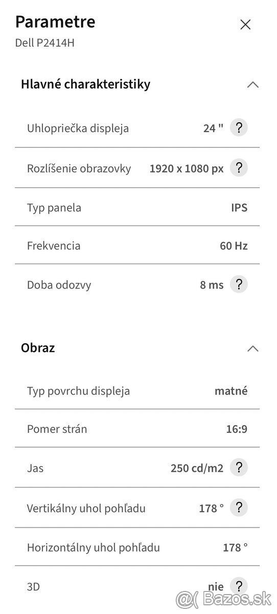Monitor Dell P2414Hb 24" - 8
