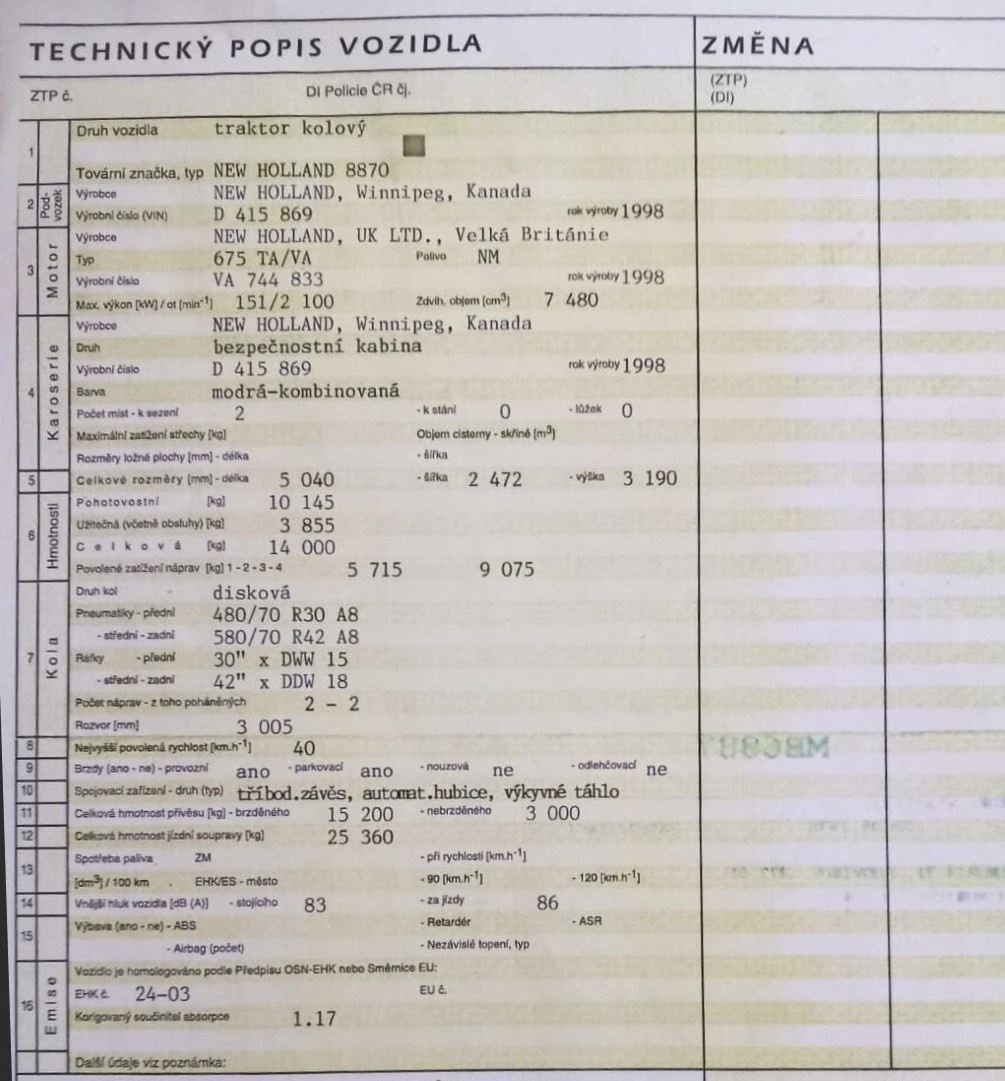 Traktor New Holland 8870 - 8