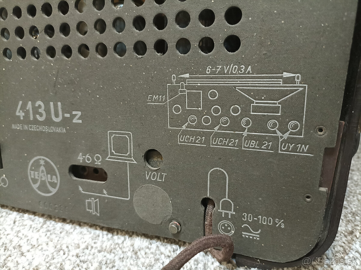 Vzácné staré retro rádio Tesla 413U - 8