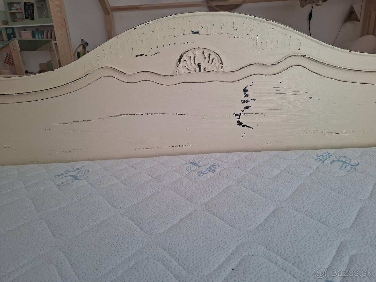 Rustikálna drevená posteľ s matracom - 8