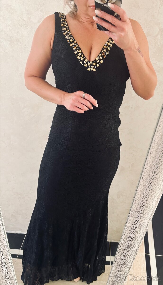 Damske spoločenske šaty čierne - 8