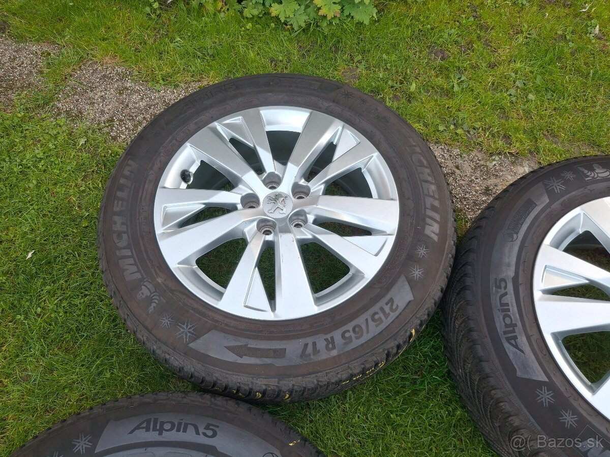 17" ALU 5x 108 orig peugeot,.. zimné 215/65 r17 michelin - 8