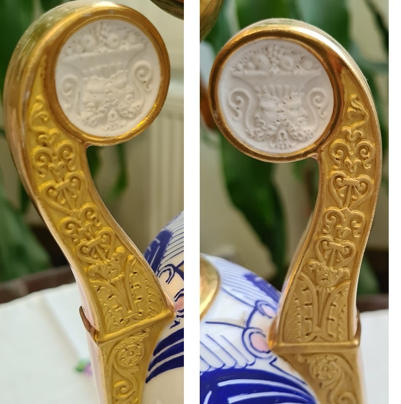 Hodiny starožitné porcelánové váza - 8