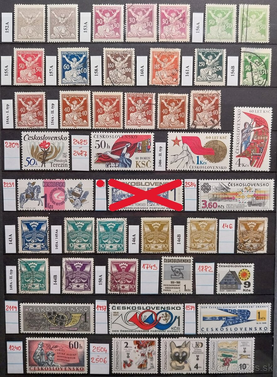 Známky ČESKOSLOVENSKO – 1 - 8