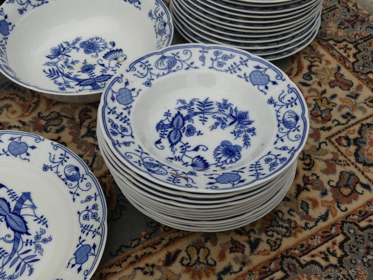 porcelánový jedálenský servis – modrý cibulák Česká rep. - 8