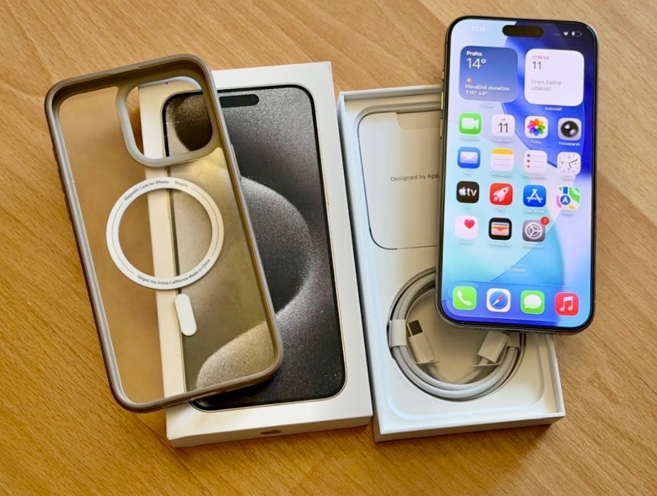 iPhone 15 Pro Max White Titanium BATERIE 100% TOP - 8