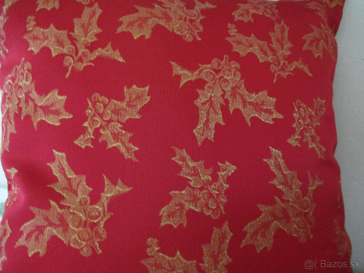 Obliečka vianočná brokátová červeno zlatá - 8