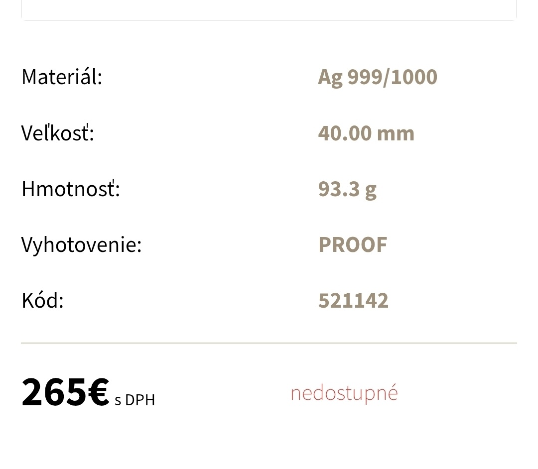 Strieborné mince - Fauna a Flóra na Slovensku + Pamätný list - 8