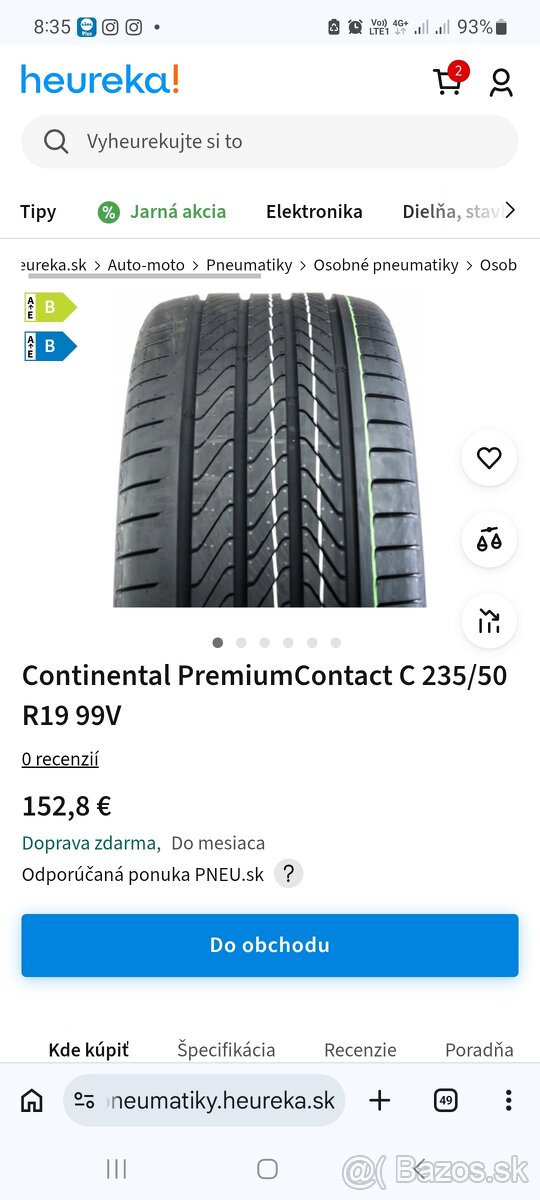 4ks NOVÉ 235/50 R19 99V CONTINENTAL, DOT2025 - 8