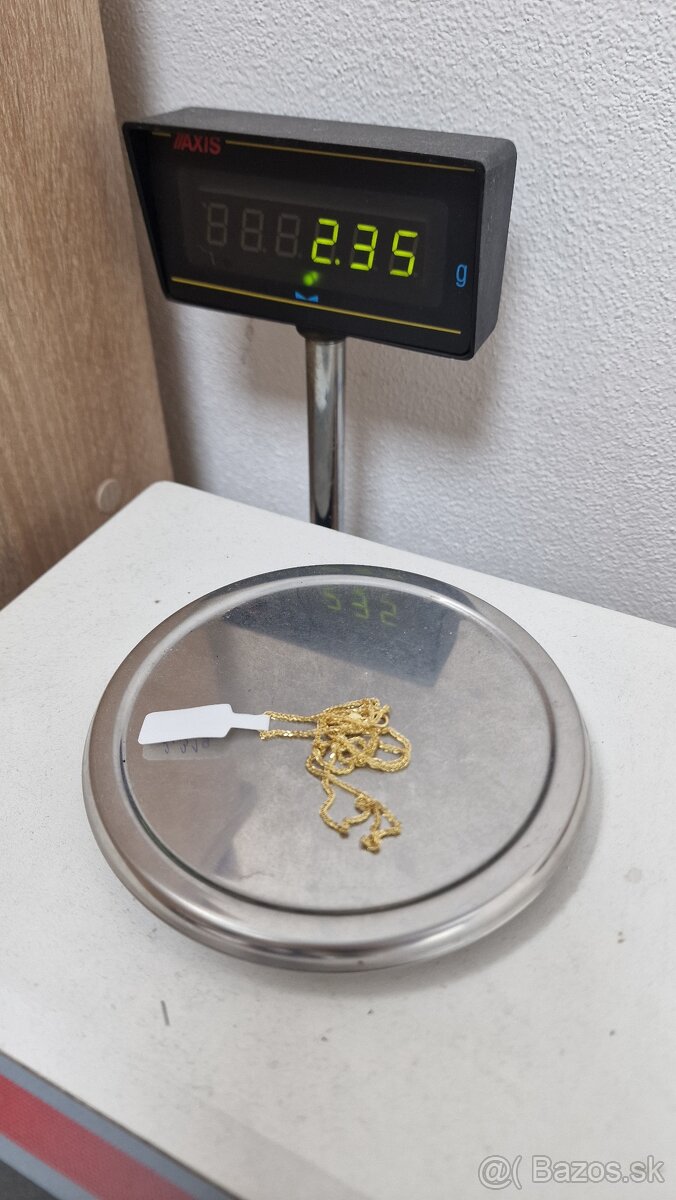 Zlatý náhrdelník s fialovym kamenom - 8