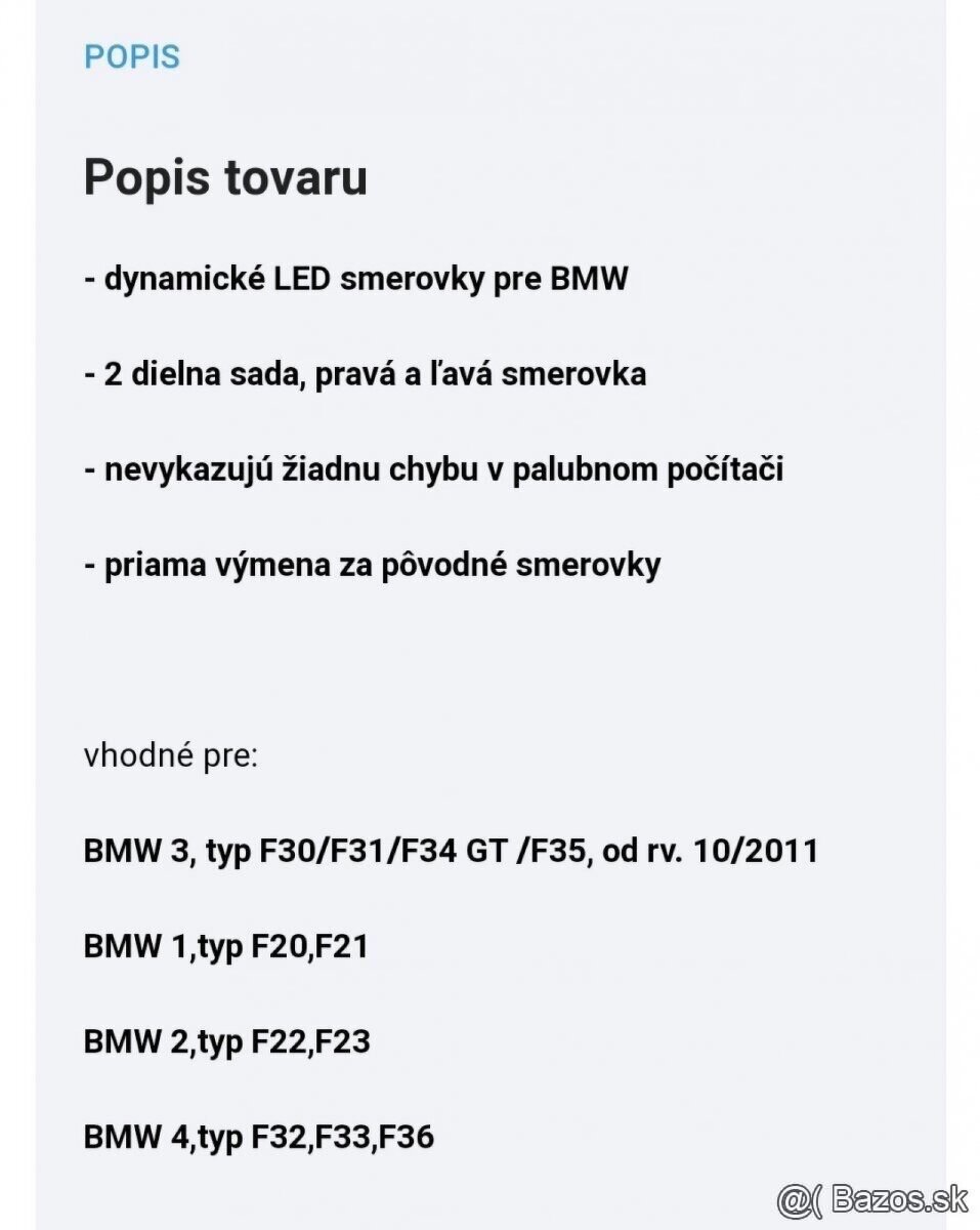 BMW F20 F30 Dynamicke LED smerovky do spatnych zrkadiel - 8