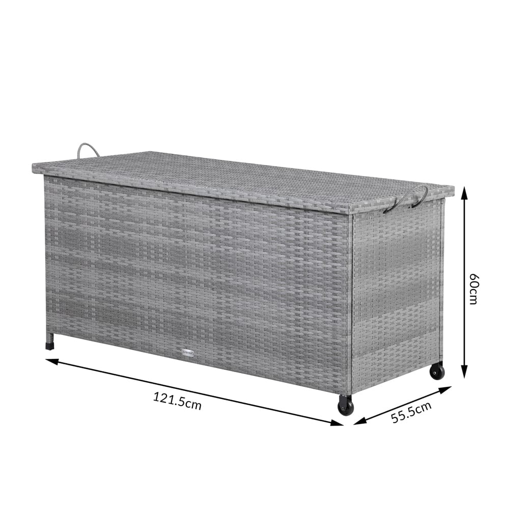 Záhradný úložný ratanový box s kolieskami 4 farby - 8