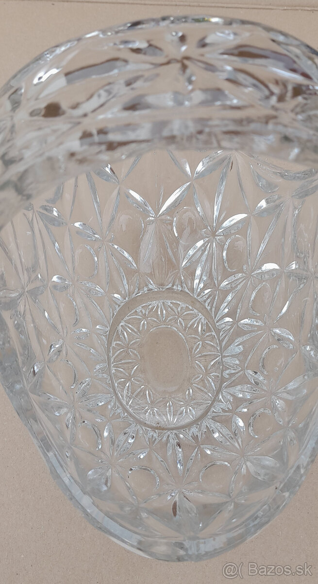 Misa na ovocie, retro brúsený košík, svietnik, solnička - 8