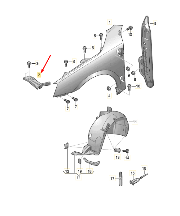 držiak pred blatníka Octavia 3 - 8