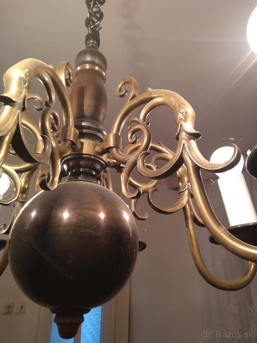 Predám mosadzný luster - 6 ramenný - 8