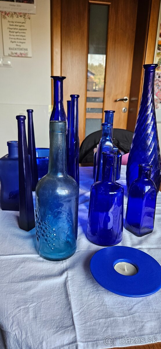 Modre dekoracne flase - 8