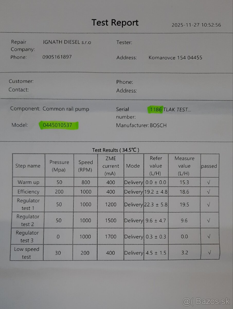 vysokotlakové čerpadlo + protokol, video - 8