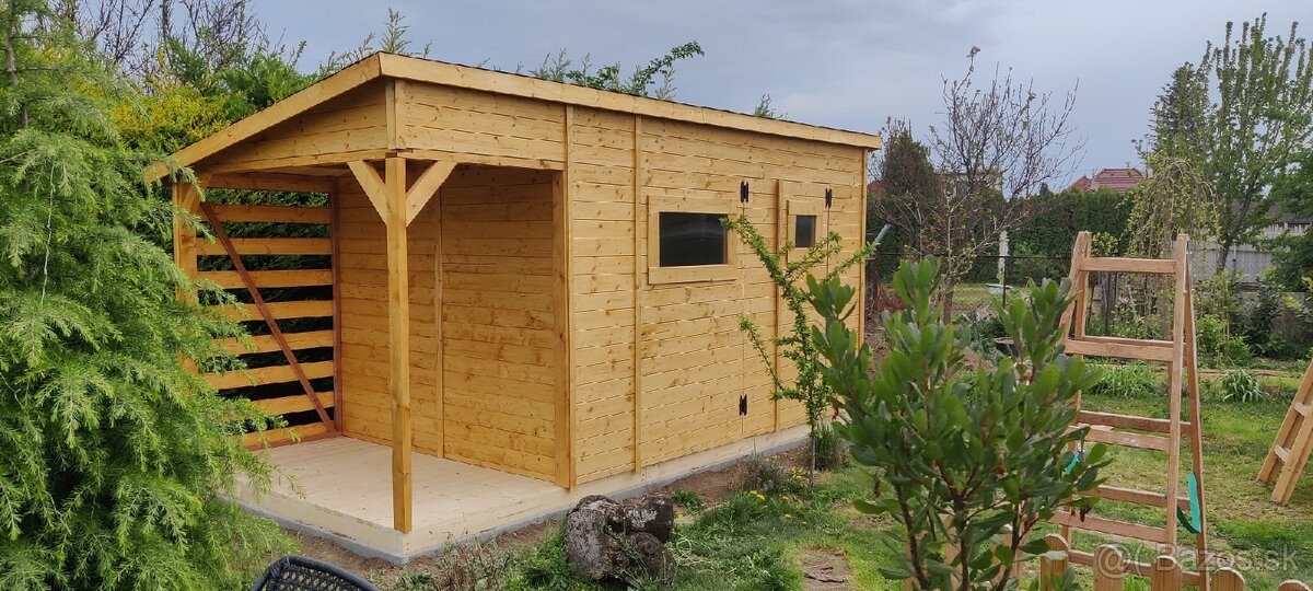 Záhradný drevený domček s terasou ZDARMA DOPRAVA CELA SR - 8