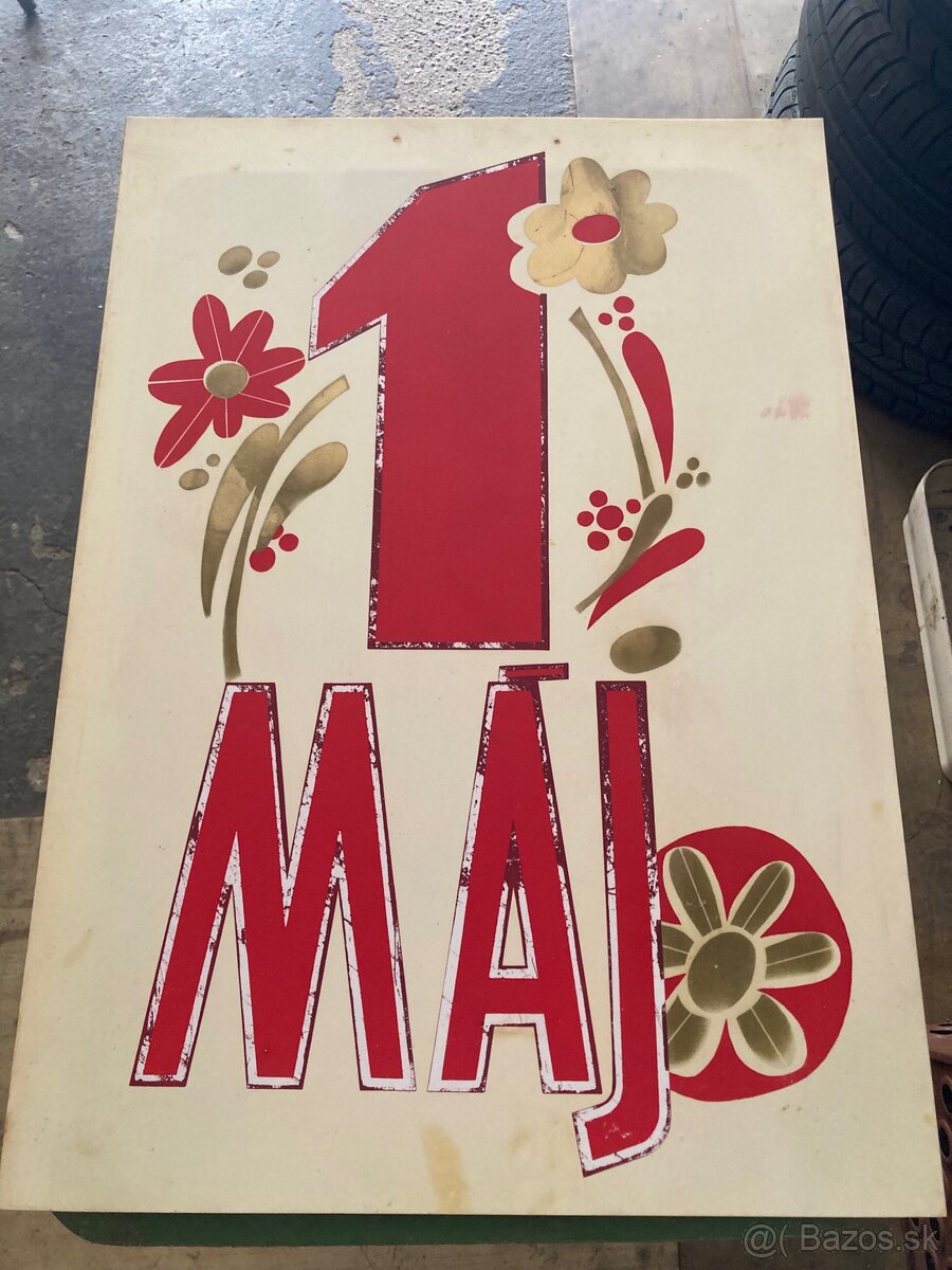 Plastové retro tabule ČSSR – znak, 1.máj, 9.máj - 8