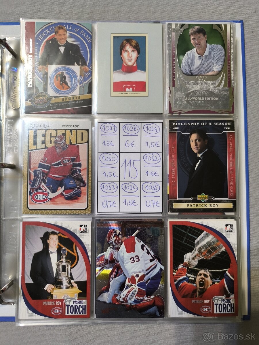 Hokejové kartičky - Patrick Roy 5 - 8