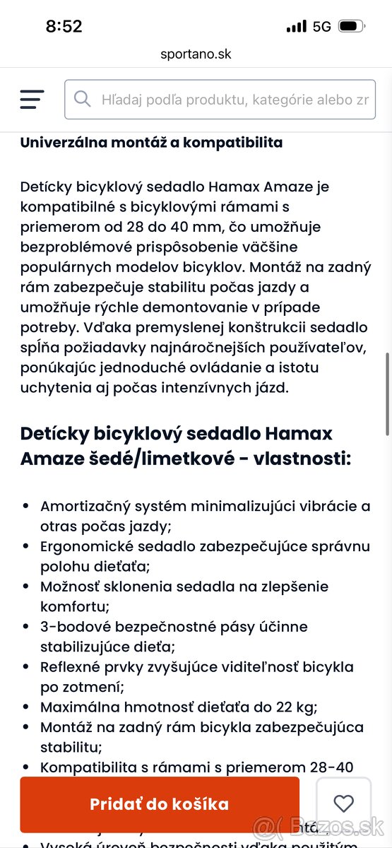 Sedačka na bicykel Hamax Amaze grey/lime - 8